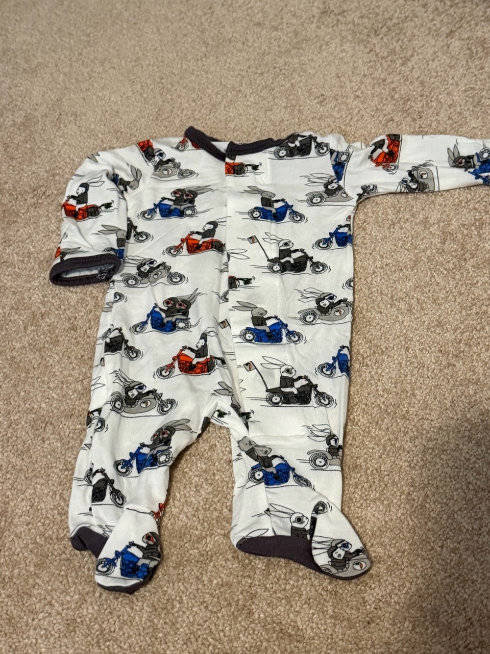 Magnetic Me motorcycle print onesie
